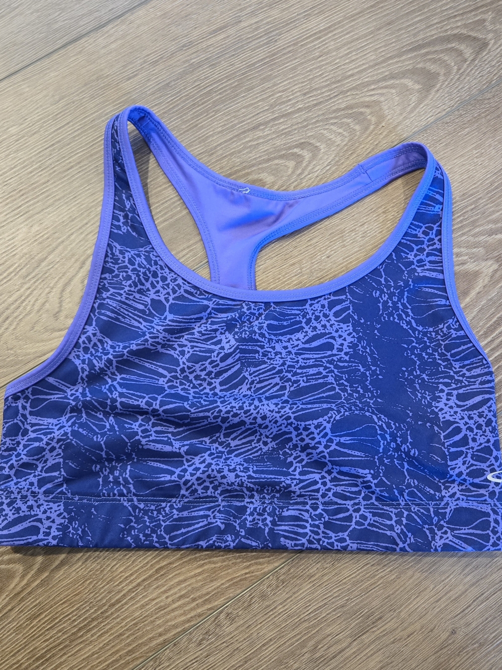 Purple Printed Racerback Sports Bra